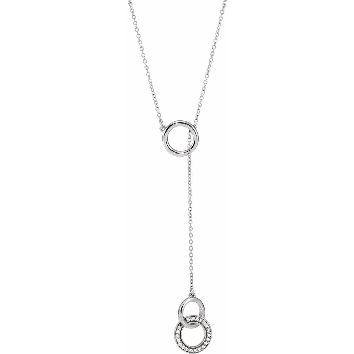 Diamond Open Circle Y Necklace - European Jeweler and Goldsmith