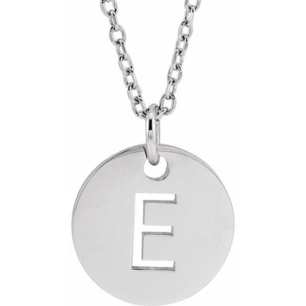 Initial Dangle Necklace | White | E