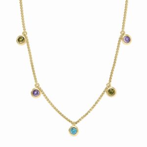 Rainbow Delicate Charm Necklace | Blue Twilight