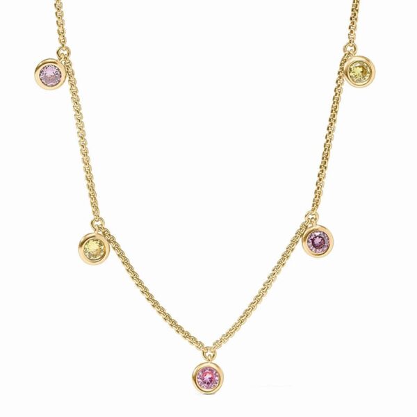 Rainbow Delicate Charm Necklace | Pink Dawn