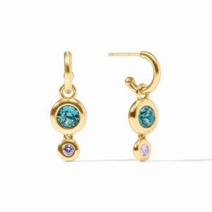 Rainbow Duo Hoop & Charm Earring | Blue Twilight