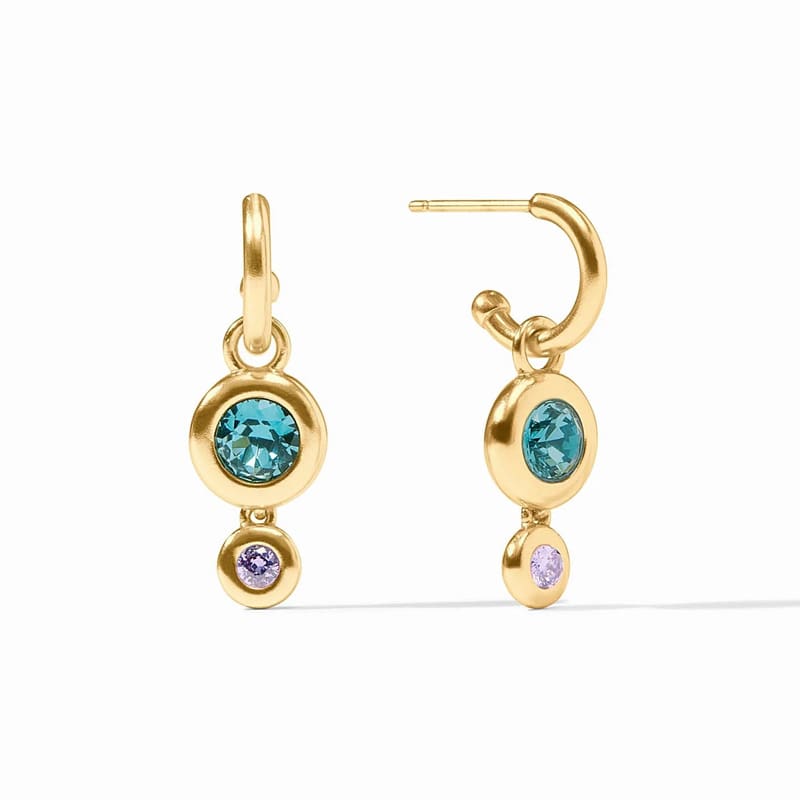 Rainbow Duo Hoop & Charm Earring | Blue Twilight
