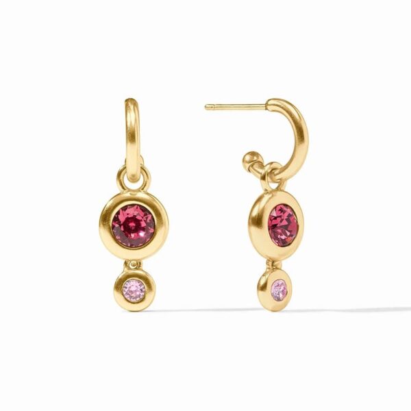 Rainbow Duo Hoop & Charm Earring | Pink Dawn