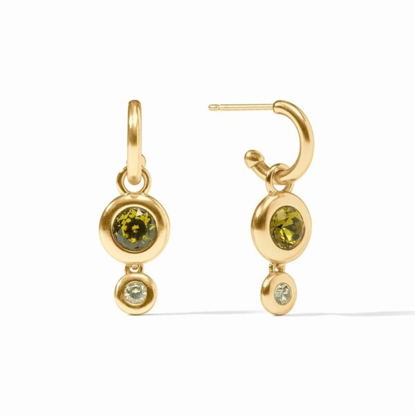 Rainbow Duo Hoop & Charm Earring | Shades of Jade