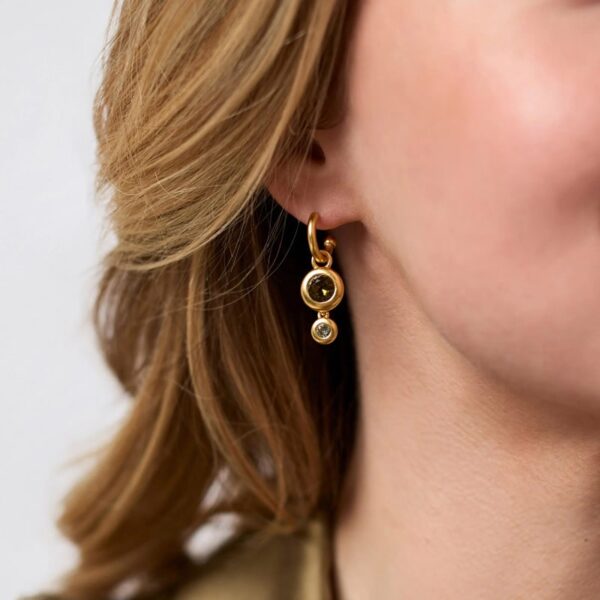 Rainbow Duo Hoop & Charm Earring | Shades of Jade