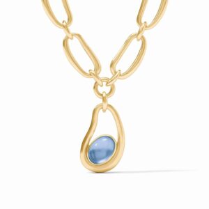 Wave Statement Necklace | Iridescent Chalcedony Blue